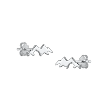 Load image into Gallery viewer, Sterling Silver Oxidized 3mm Mountain Stud Earrings
