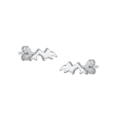 Sterling Silver Oxidized 3mm Mountain Stud Earrings