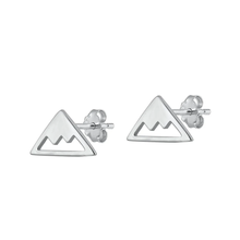 Load image into Gallery viewer, Sterling Silver Oxidized Mountain Stud Earrings