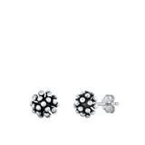 Sterling Silver Oxidized Bali Style Stud Earrings