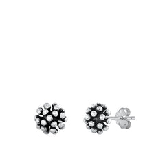 Sterling Silver Oxidized Bali Style Stud Earrings