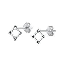 Load image into Gallery viewer, Sterling Silver Oxidized Bali Stud Earrings
