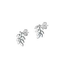 Load image into Gallery viewer, Sterling Silver Oxidized Branch Leaves Earrings