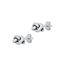 Load image into Gallery viewer, Sterling Silver Oxidized Knot Earrings