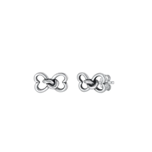 Load image into Gallery viewer, Sterling Silver Oxidized 5.2mm Heart Stud Earrings