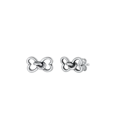 Sterling Silver Oxidized 5.2mm Heart Stud Earrings