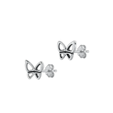 Sterling Silver Oxidized Butterfly Earrings