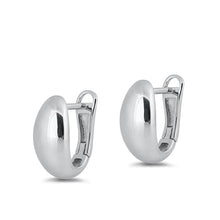 Load image into Gallery viewer, Sterling Silver Rhodium Plated Huggie earrings-13.4mm