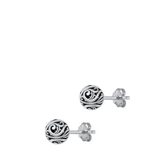 Sterling Silver Oxidized Sunflower Earrings