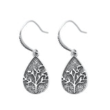 Sterling Silver Oxidized Tree Earrings