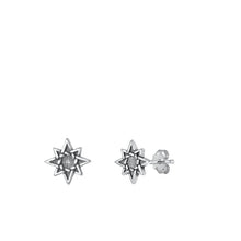 Load image into Gallery viewer, Sterling Silver Oxidized Star of David Earrings