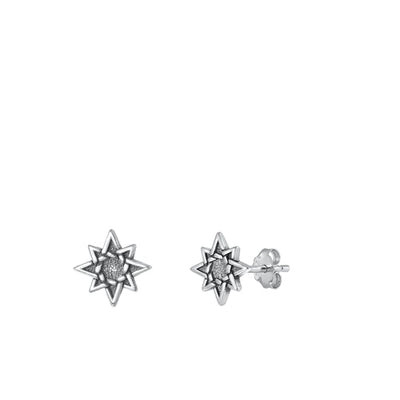 Sterling Silver Oxidized Star of David Earrings
