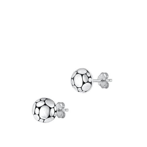 Sterling Silver Oxidized Earrings-7.6mm