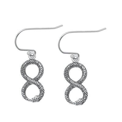 Sterling Silver Oxidized Snake Earrings