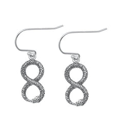 Sterling Silver Oxidized Snake Earrings