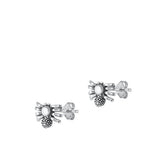 Sterling Silver Oxidized Spider Earrings