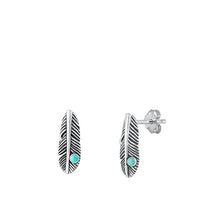 Load image into Gallery viewer, Sterling Silver Oxidized Feather Earrings