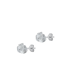 Load image into Gallery viewer, Sterling Silver Polished Knot Earrings-6.3mm