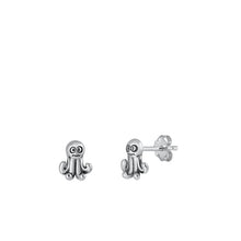 Load image into Gallery viewer, Sterling Silver Oxidized Octopus Earring-9mm