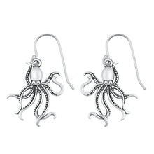 Load image into Gallery viewer, Sterling Silver Oxidized Octopus Earrings