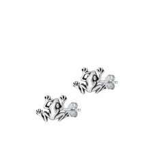 Load image into Gallery viewer, Sterling Silver Oxidized Frogs Earring