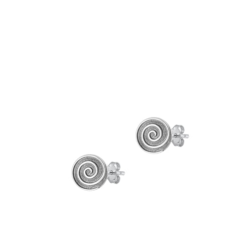 Sterling Silver Oxidized Spiral Earring