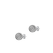 Load image into Gallery viewer, Sterling Silver Oxidized Spiral Earring