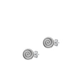 Sterling Silver Oxidized Spiral Earring