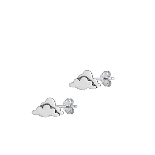 Sterling Silver Oxidized Clouds Earring