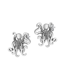 Load image into Gallery viewer, Sterling Silver Oxidized Octopus Earring