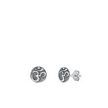 Load image into Gallery viewer, Sterling Silver Oxidized Om Earring