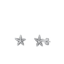 Load image into Gallery viewer, Sterling Silver Oxidized Starfish Earring