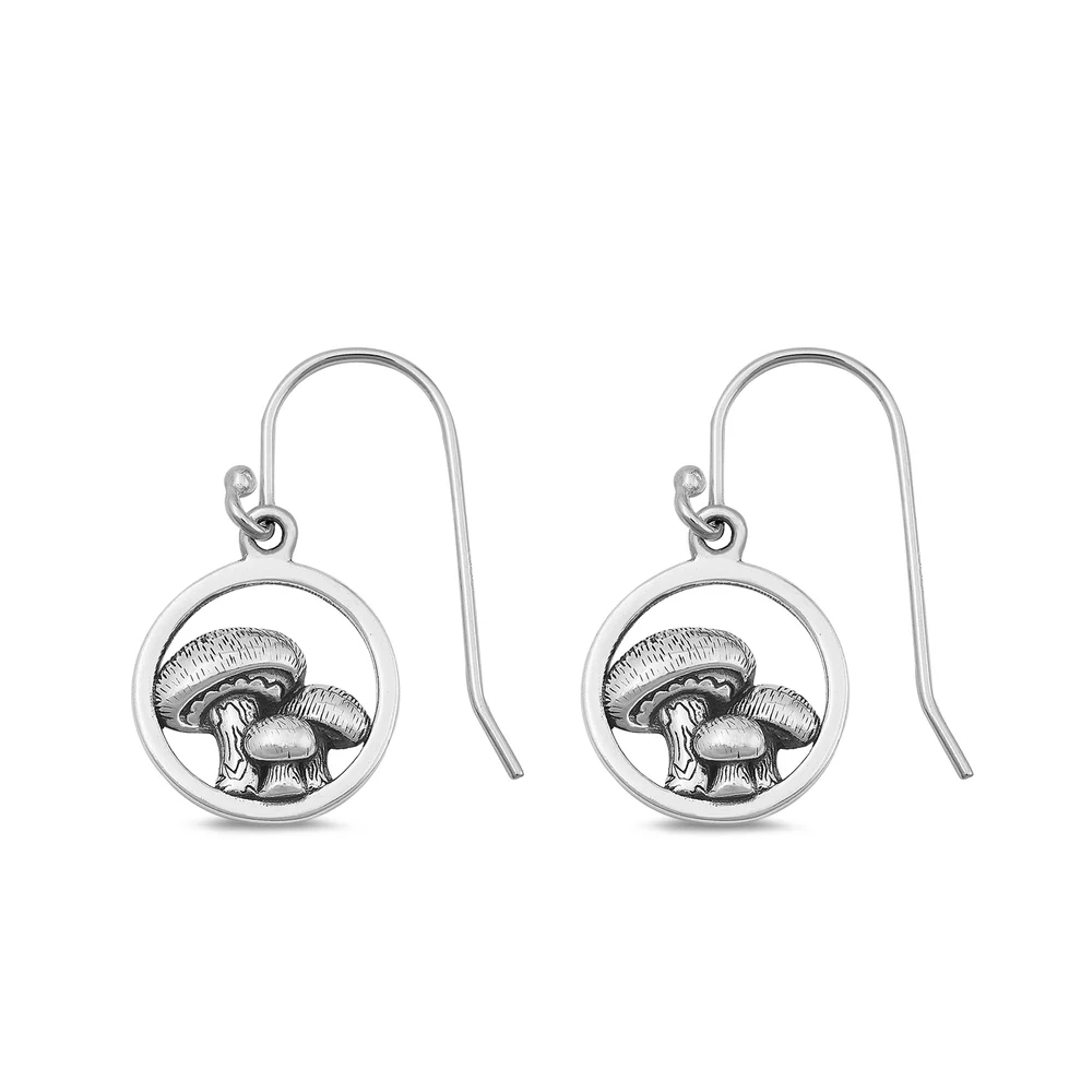 Sterling Silver Oxidized Tree Earrings
