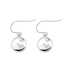 Sterling Silver Oxidized Mountains Assorted Plain Earrings