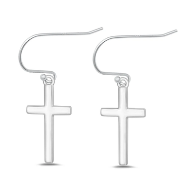 Sterling Silver Oxidized Cross Assorted Plain Earrings