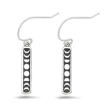 Sterling Silver Oxidized Moon Phases Earrings