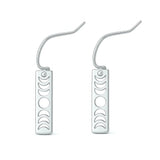 Sterling Silver Rhodium Plated Moon Phases Earrings