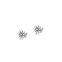 Load image into Gallery viewer, Sterling Silver Oxidized Daisy Flower Earrings
