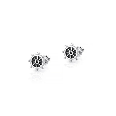 Sterling Silver Oxidized And Polished Helm Earrings