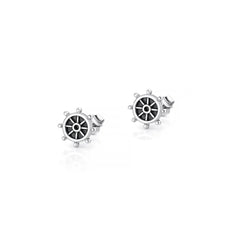 Sterling Silver Oxidized And Polished Helm Earrings