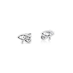 Sterling Silver Polished Eye Of Horus Earrings