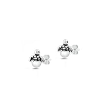 Load image into Gallery viewer, Sterling Silver Oxidized And Polished Baby Turtle Earrings