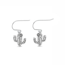 Load image into Gallery viewer, Sterling Silver Oxidized And Polished 9.8mm Cactus Earrings