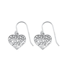 Load image into Gallery viewer, Sterling Silver Oxidized Heart Earrings