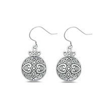 Load image into Gallery viewer, Sterling Silver Oxidized Bali Style Earrings