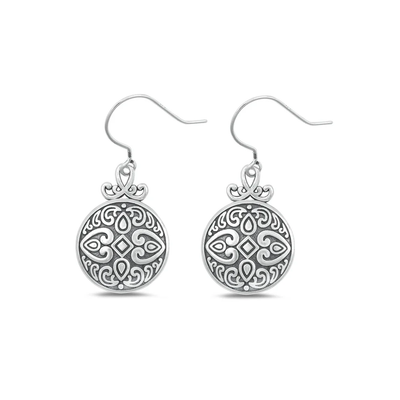 Sterling Silver Oxidized Bali Style Earrings