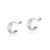 Sterling Silver Rhodium Plated Open Hoop Earrings