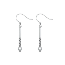 Load image into Gallery viewer, Sterling Silver Oxidized Bali Style Mace Earrings