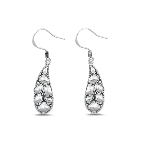 Sterling Silver Oxidized 21.8mm Bali Style Earrings