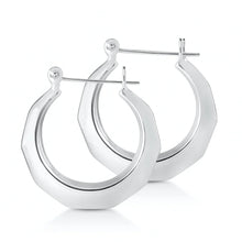 Load image into Gallery viewer, Sterling Silver Oxidized Hoop Earrings